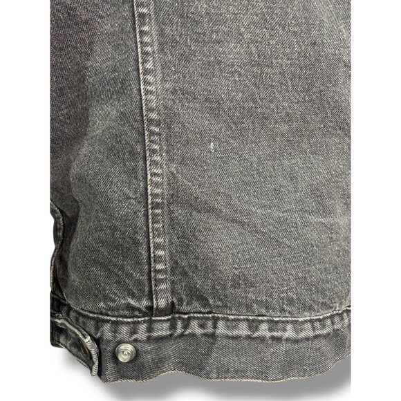 Vintage Levi’s Charcoal Denim Jacket Sherpa Lined Unisex - Picture 7 of 13